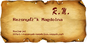Rezsnyák Magdolna névjegykártya
